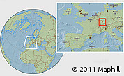 Savanna Style Location Map of Brumath, within the entire country, hill shading