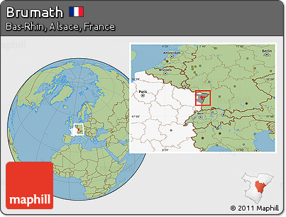 Savanna Style Location Map of Brumath, highlighted country, highlighted parent region