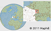Savanna Style Location Map of Brumath, highlighted country, highlighted parent region, hill shading