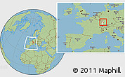 Savanna Style Location Map of Brumath, highlighted grandparent region, within the entire country