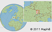 Savanna Style Location Map of Brumath, highlighted grandparent region