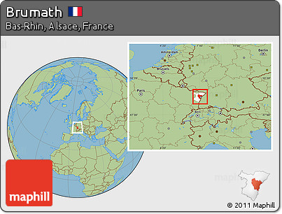 Savanna Style Location Map of Brumath, highlighted parent region