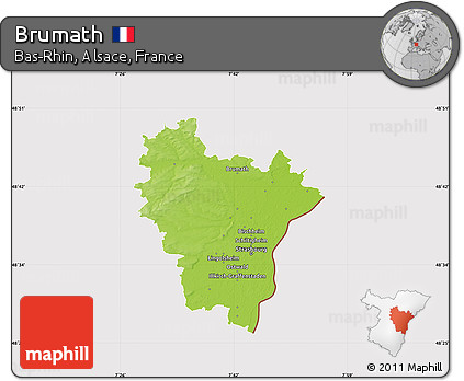 Physical Map of Brumath, cropped outside
