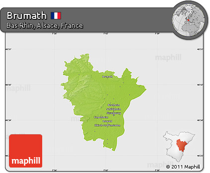 Physical Map of Brumath, single color outside