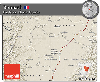 Shaded Relief Map of Brumath