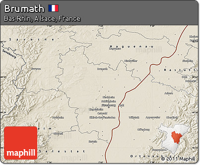 Shaded Relief Map of Brumath