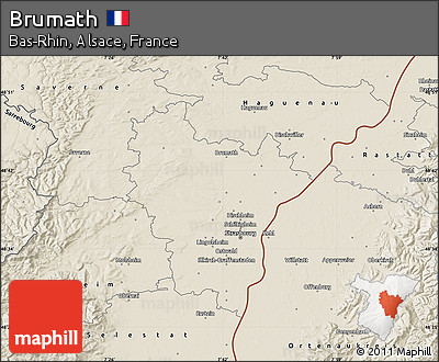 Shaded Relief Map of Brumath