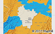 Shaded Relief Map of Brumath, political outside