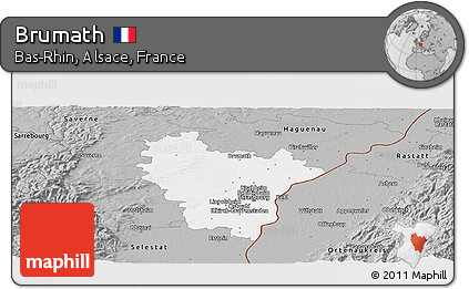 Gray Panoramic Map of Brumath