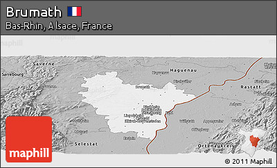 Gray Panoramic Map of Brumath