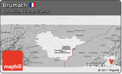 Gray Panoramic Map of Brumath