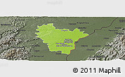 Physical Panoramic Map of Brumath, darken, semi-desaturated