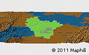 Political Panoramic Map of Brumath, darken