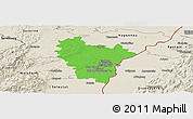 Political Panoramic Map of Brumath, shaded relief outside