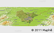 Satellite Panoramic Map of Brumath, physical outside