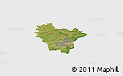 Satellite Panoramic Map of Brumath, single color outside