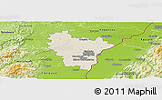 Shaded Relief Panoramic Map of Brumath, physical outside