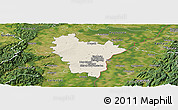Shaded Relief Panoramic Map of Brumath, satellite outside