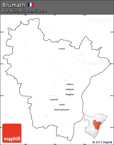 Blank Simple Map of Brumath, cropped outside