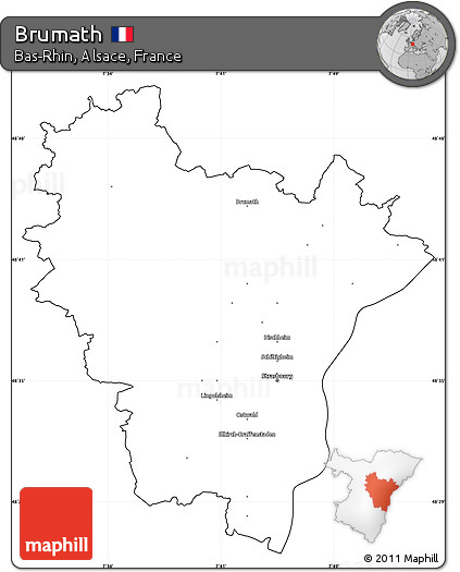 Blank Simple Map of Brumath, cropped outside