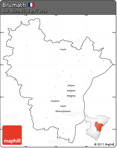 Blank Simple Map of Brumath, cropped outside