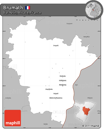 Gray Simple Map of Brumath