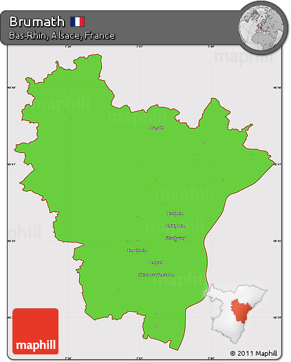 Political Simple Map of Brumath, cropped outside