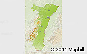 Physical Map of Alsace, lighten