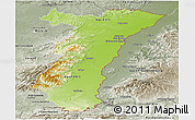 Physical Panoramic Map of Alsace, semi-desaturated