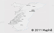 Silver Style Panoramic Map of Alsace, single color outside