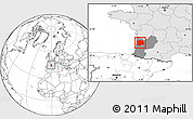 Blank Location Map of Bordeaux, highlighted country, highlighted grandparent region