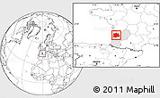 Blank Location Map of Bordeaux, highlighted grandparent region