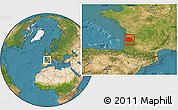 Satellite Location Map of Bordeaux