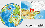 Physical Location Map of Pyrénées-Atlantiques, highlighted country