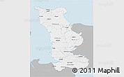 Gray 3D Map of Manche, single color outside