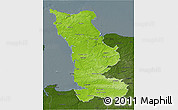 Physical 3D Map of Manche, darken