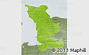 Physical 3D Map of Manche, semi-desaturated