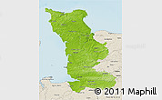 Physical 3D Map of Manche, shaded relief outside
