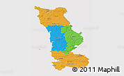 Political 3D Map of Manche, cropped outside