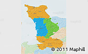 Political 3D Map of Manche, lighten
