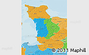 Political 3D Map of Manche, political shades outside