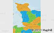 Political 3D Map of Manche