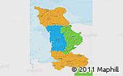 Political 3D Map of Manche, single color outside