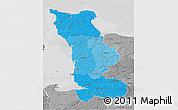 Political Shades 3D Map of Manche, desaturated