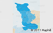 Political Shades 3D Map of Manche, lighten