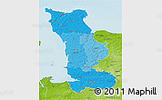 Political Shades 3D Map of Manche, physical outside