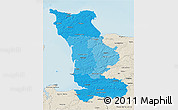 Political Shades 3D Map of Manche, shaded relief outside