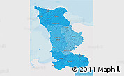 Political Shades 3D Map of Manche, single color outside