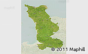 Satellite 3D Map of Manche, lighten