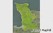 Satellite 3D Map of Manche, semi-desaturated